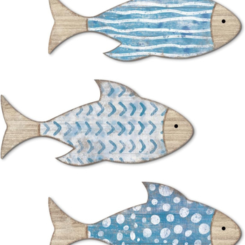 Трансгранични нови продукти Дървена група рибки Стенна декорация Висулка Дом Спалня Изкуство Стенни декорации Дървени занаяти