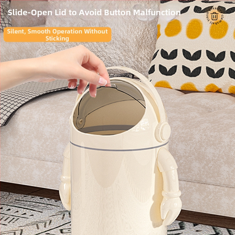 Кошче за боклук с висока стойност за красота 2025, боклук за хол, сладък забавен анимационен астронавт, тоалетна, голяма кофа за съхранение с капак