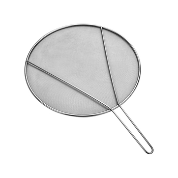 Nerūdijančio plieno aliejui atsparus purslų puodo dangtis, apvalus virtuvės buitinis aliejui atsparus sprogimui atsparus tinklelis su rankena, aliejui atsparus purslams atsparus tinklelis, aliejui atsparus kanalizacijos dangtis