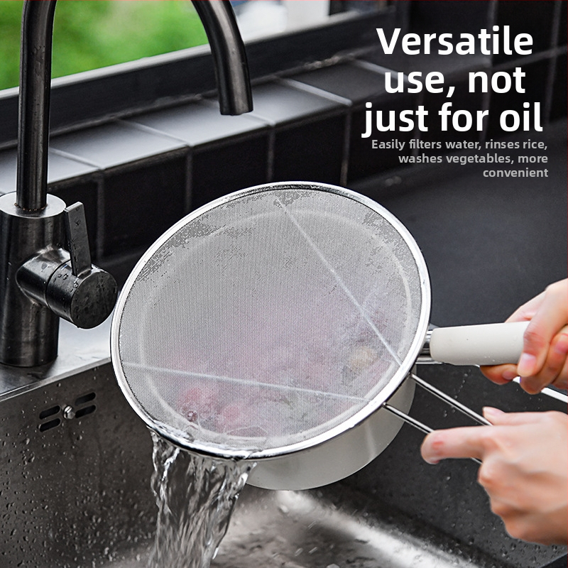 Неръждаема стомана, маслоустойчив капак за тенджера, кръгъл кухненски, домакински, маслоустойчив, взривоустойчива мрежа с дръжка, маслоустойчива мрежа, маслоустойчив капак за канализация