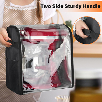 Virtuvinio kombaino dangtis, suderinamas su „KitchenAid“ 6–8 litrų talpos maišytuvu, su nuimamu kietu pagrindu ir permatomu priekiniu skydeliu.