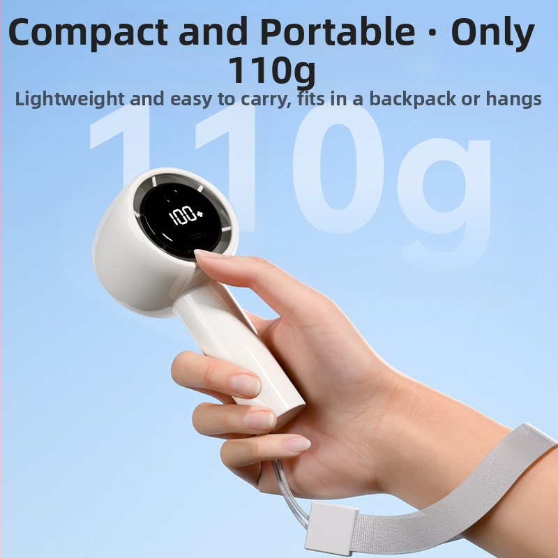 2024 nový digitálny displej, vonkajší prenosný USB nabíjací násilný hurikán, mini ventilátor, ručný turbo ventilátor