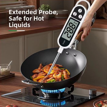 Buitinis temperatūros matuoklis vandens temperatūrai, aliejaus temperatūrai, didelio tikslumo elektroninis skaitmeninis ekranas, skirtas maistui kepti, kepti virtuvėje, pieno termometras