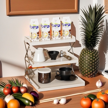 Πτυσσόμενο ράφι αποθήκευσης μπαρ γραφείου, ράφι αποθήκευσης καφετιέρας γραφείου, πολυλειτουργικό ράφι αποθήκευσης πάγκου για οικιακή χρήση