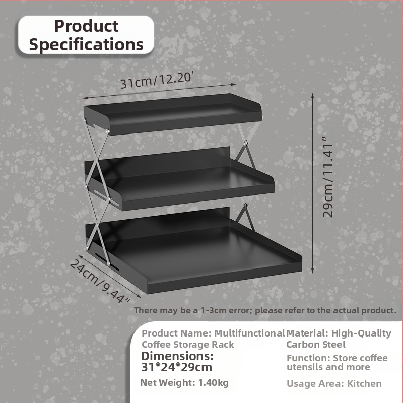 Сгъваема стойка за съхранение на офис бар, настолна стойка за съхранение на кафе машина, многофункционална стойка за съхранение на домакински плот