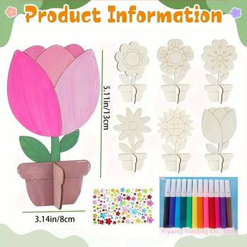 διασυνοριακά παιδικά παιχνίδια γκράφιτι diy ξύλινες χειροτεχνίες ζωγραφική ξύλινη σανίδα χειροποίητα λουλούδια ζωγραφική κοστούμι