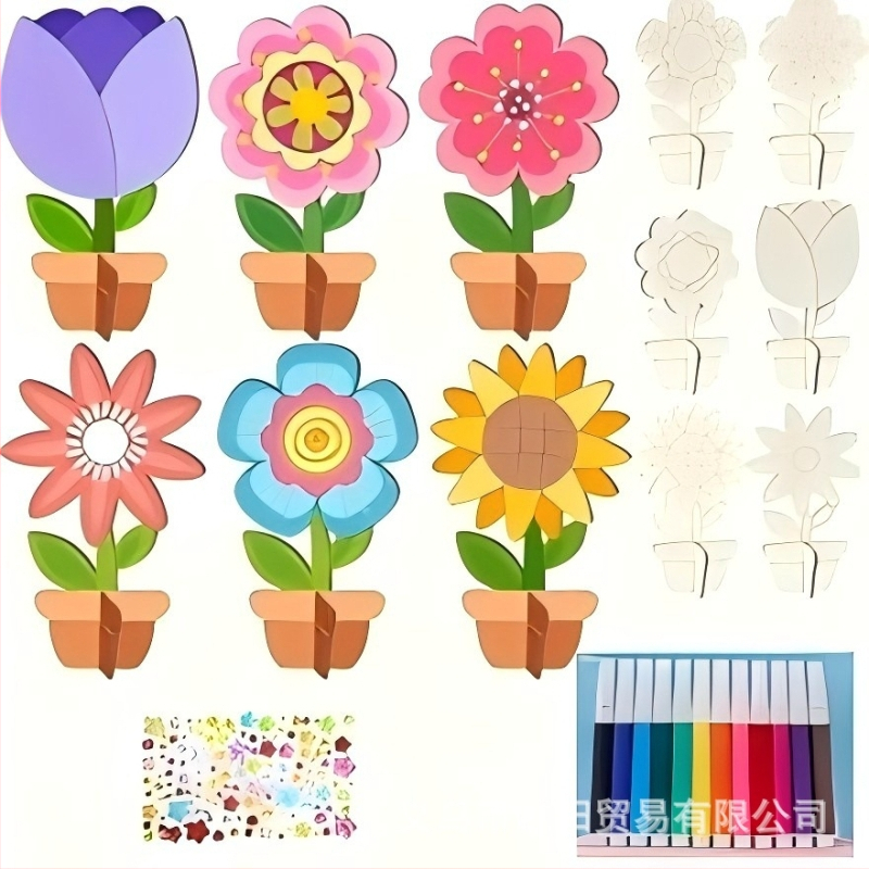 határokon átnyúló gyermek barkácsolás graffiti játékok fából készült kézművesség festés fa deszka kézzel készített virágok festőöltöny