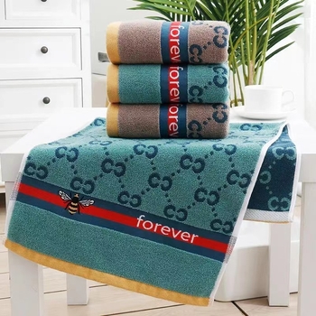 Чиста памучна кърпа, памучна кърпа на едро, удебелена кърпа за пране, подарък за двойка, дълговолокнист памук, тъмен висококачествен памук, бродирано лого