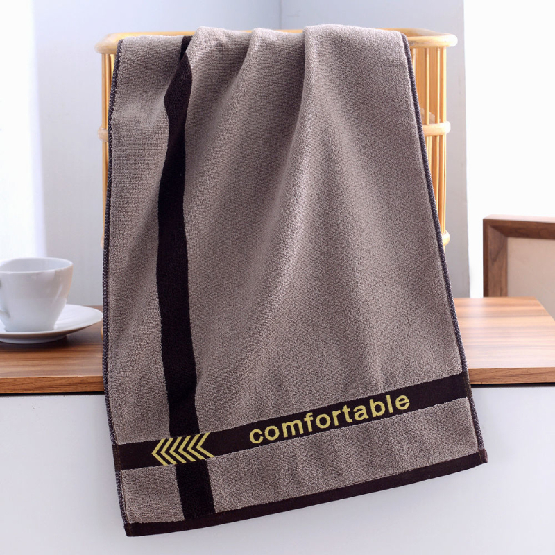 Gryno medvilninio rankšluosčio didmeninė prekyba sutirštintu prausimosi rankšluosčiu poroms, dovana ilgaamžė medvilnė, tamsus, aukštos kokybės rankšluostis su siuvinėtu logotipu