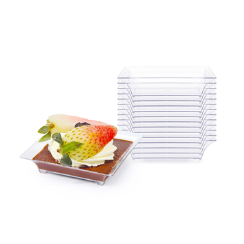 Tarpvalstybiniai „Amazon“ sprogimai Vienkartiniai PS kieto plastiko sutirštinto dizaino deserto padažo indai Skaidrūs užkandžiai Mažas spalvotas indas