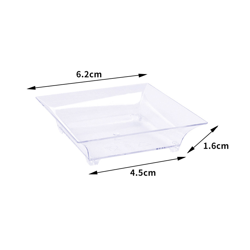 Tarpvalstybiniai „Amazon“ sprogimai Vienkartiniai PS kieto plastiko sutirštinto dizaino deserto padažo indai Skaidrūs užkandžiai Mažas spalvotas indas