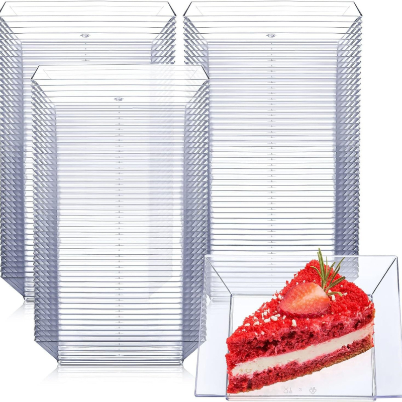 Tarpvalstybiniai „Amazon“ sprogimai Vienkartiniai PS kieto plastiko sutirštinto dizaino deserto padažo indai Skaidrūs užkandžiai Mažas spalvotas indas