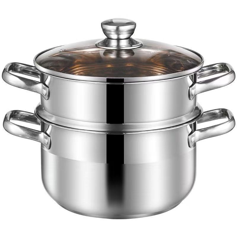 304 rozsdamentes acél levesesfazék vastagított aljú almásfazék háztartási fazék dupla fülű fazék nagy hasú fazék indukciós tűzhely párolás magas hőmérsékletnek ellenálló
