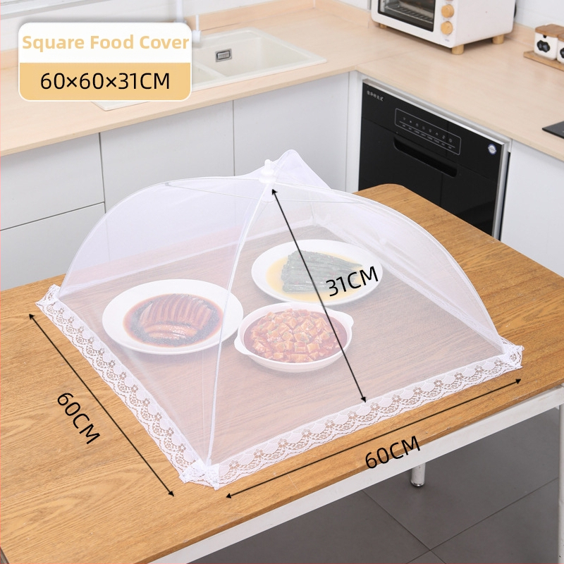 Kärbsekindel võrgust kate toidukate kokkupandav äriliseks kasutamiseks mõeldud eriti suur ristkülikukujuline läbipaistev kate toidukate tolmukindel söögilaua kate majapidamiseks