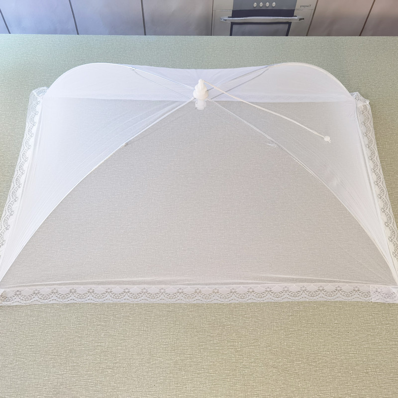 Kärbsekindel võrgust kate toidukate kokkupandav äriliseks kasutamiseks mõeldud eriti suur ristkülikukujuline läbipaistev kate toidukate tolmukindel söögilaua kate majapidamiseks