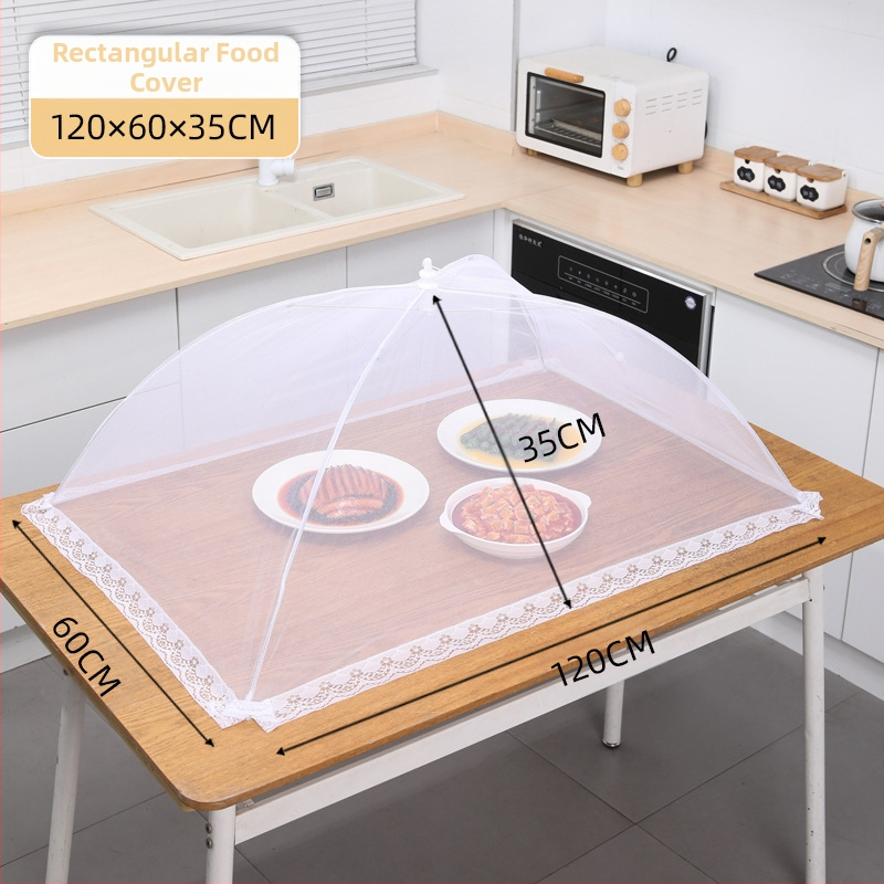 Kärbsekindel võrgust kate toidukate kokkupandav äriliseks kasutamiseks mõeldud eriti suur ristkülikukujuline läbipaistev kate toidukate tolmukindel söögilaua kate majapidamiseks