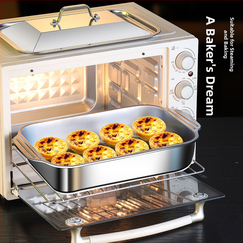 Неръждаема стомана, грилована риба, бинаурална чиния за раци, домакинска чиния за барбекю плюс дълбока многофункционална чиния, специална тенджера за морски дарове