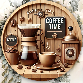 Tarpvalstybinio festivalio dekoravimo medinė retro kavos tematikos serija namų dekoravimui kavinės meno plakato medžiaga