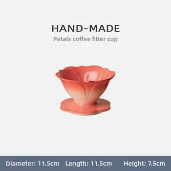 Žiedlapio spalvos vertė kavos filtro puodelis rankinis kavos puodas kavos filtro ekranas lašelinis filtro puodelis keraminis kavos filtro puodelis