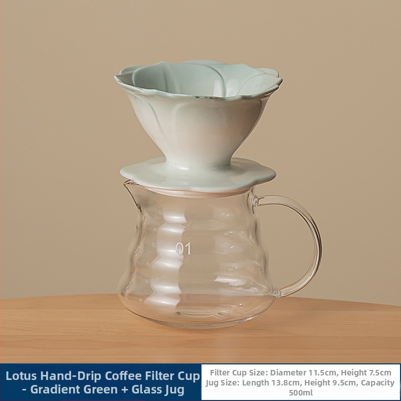 Žiedlapio spalvos vertė kavos filtro puodelis rankinis kavos puodas kavos filtro ekranas lašelinis filtro puodelis keraminis kavos filtro puodelis