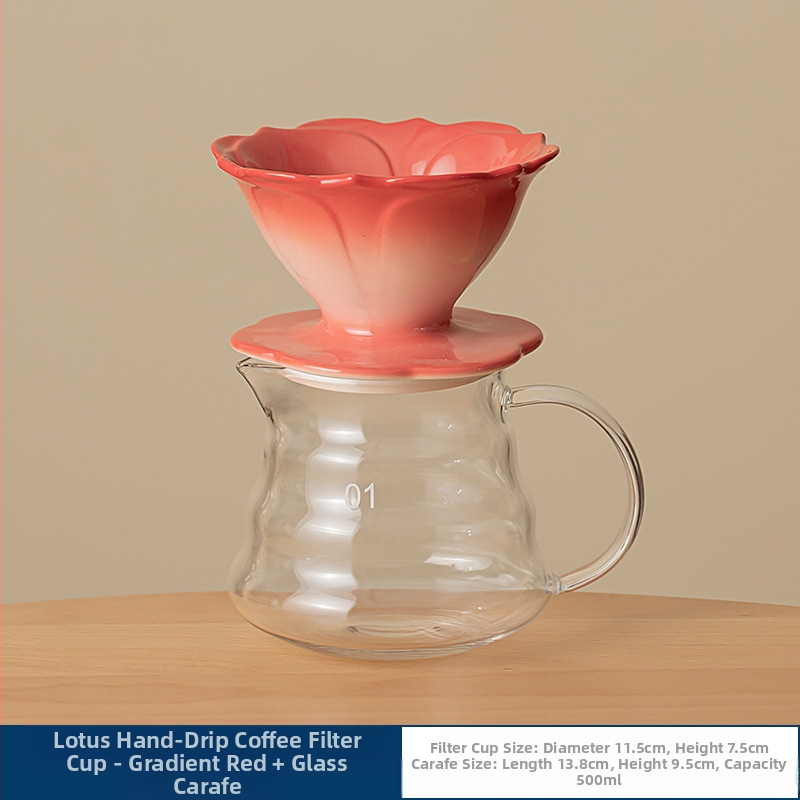 Žiedlapio spalvos vertė kavos filtro puodelis rankinis kavos puodas kavos filtro ekranas lašelinis filtro puodelis keraminis kavos filtro puodelis