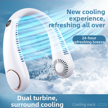 Skaitmeninis ekranas be menčių pakabinamas kaklo ventiliatorius su USB įkrovimu, nešiojamas, nutildytas elektrinis ventiliatorius, pakabinamas kaklo lauko rankinis elektrinis ventiliatorius, didmeninė prekyba
