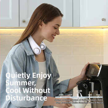 Skaitmeninis ekranas be menčių pakabinamas kaklo ventiliatorius su USB įkrovimu, nešiojamas, nutildytas elektrinis ventiliatorius, pakabinamas kaklo lauko rankinis elektrinis ventiliatorius, didmeninė prekyba