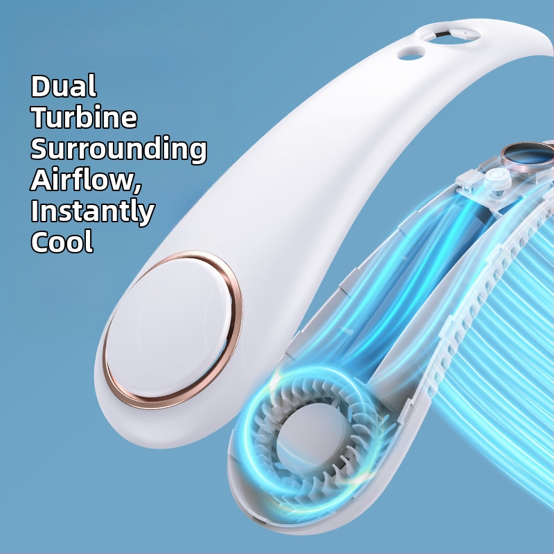 Цифров дисплей безлопатков висящ вентилатор за врата USB зареждане преносим безшумен електрически вентилатор висящ за врата външен ръчен електрически вентилатор на едро