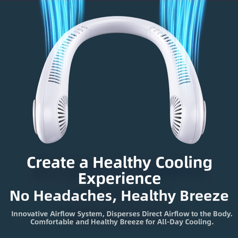 Цифров дисплей безлопатков висящ вентилатор за врата USB зареждане преносим безшумен електрически вентилатор висящ за врата външен ръчен електрически вентилатор на едро