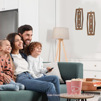 Дървена обява Винтидж ресторант Декоративна висулка Геометричен панел Декорации за стена на хол Занаяти Ресторант Масивни дървени висящи орнаменти