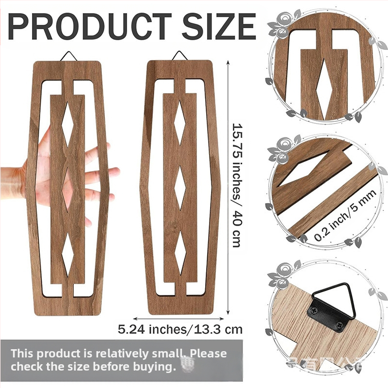 Дървена обява Винтидж ресторант Декоративна висулка Геометричен панел Декорации за стена на хол Занаяти Ресторант Масивни дървени висящи орнаменти