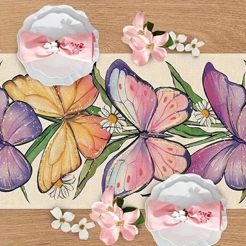 Stalo takelis, pavasarinis drugelis, gėlių raštas, miegamasis, restoranas, pokylių lauko dekoracija, „AliExpress“, „Amazon“, tarpvalstybinis