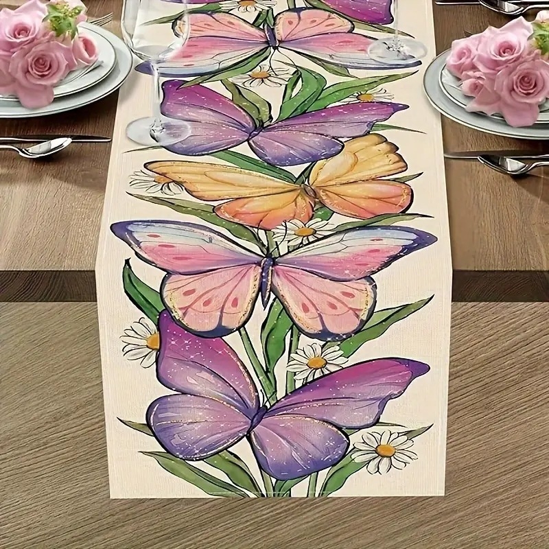 Stalo takelis, pavasarinis drugelis, gėlių raštas, miegamasis, restoranas, pokylių lauko dekoracija, „AliExpress“, „Amazon“, tarpvalstybinis