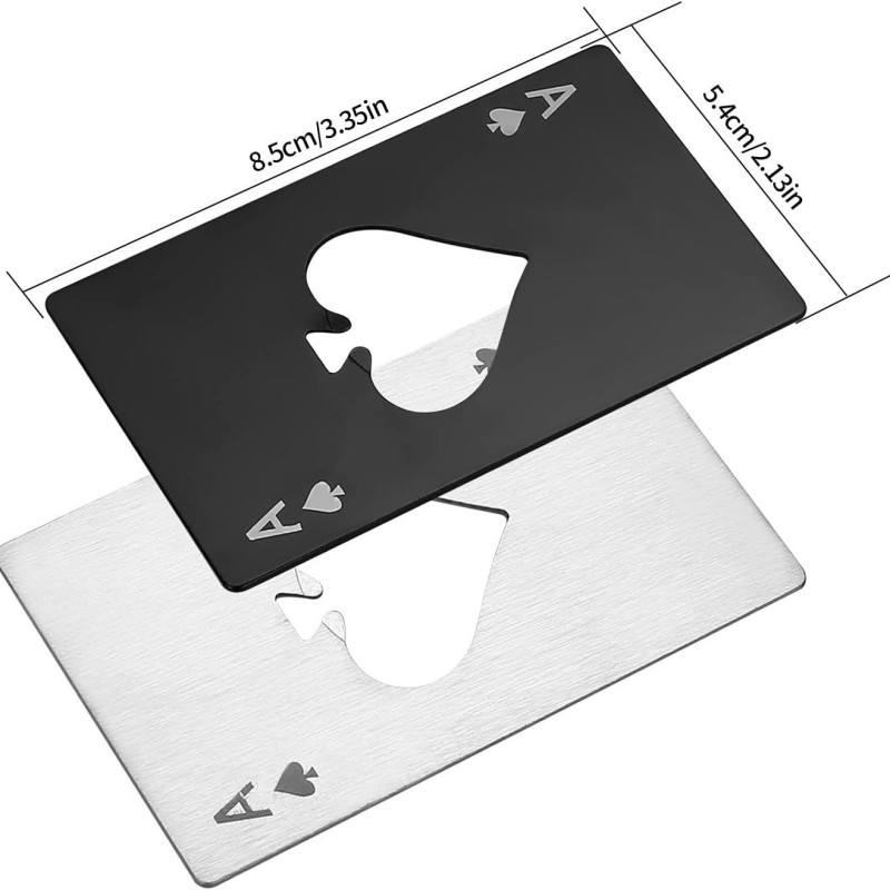 Piiriülene poti äss pudeliavaja mängukaardile, roostevabast terasest kaasaskantav metallist õllepudeliavaja rahakotitaskuga