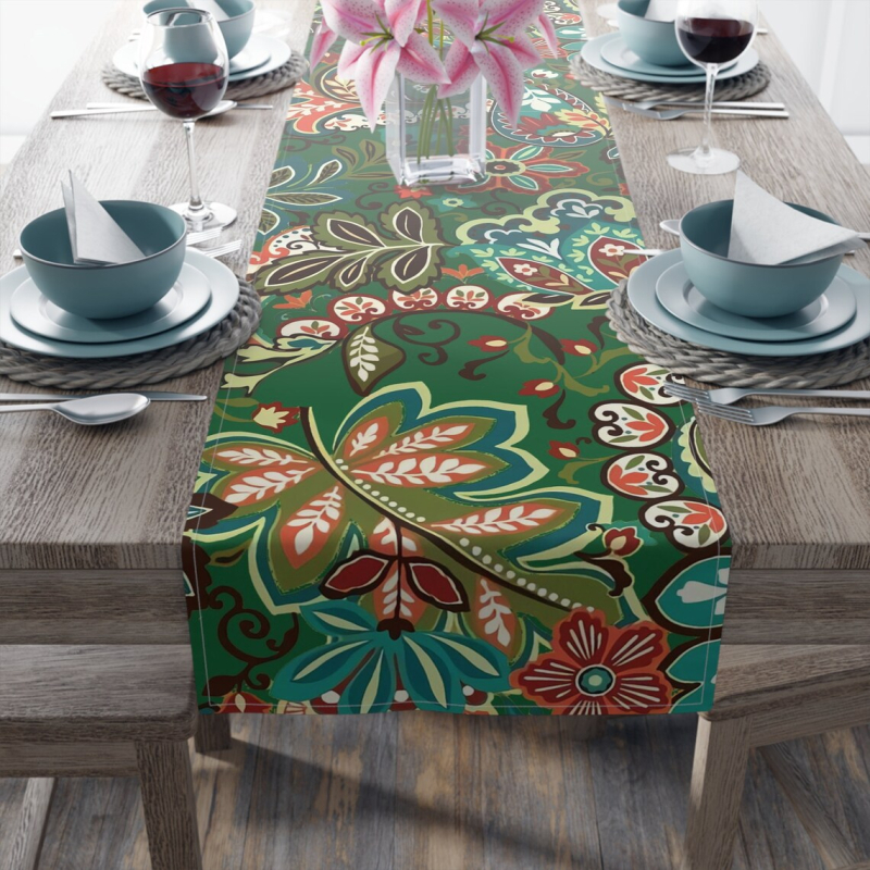 Stalo takelis su vintažinėmis tropinėmis gėlėmis ir lapais, restorano salės pokylių dekoravimas, „AliExpress“, „Amazon“, tarpvalstybinė didmeninė prekyba