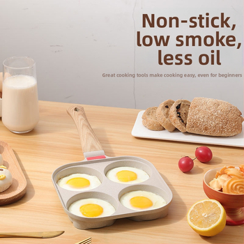 ✅Νέο Τηγάνι Αυγών με Τετράοπες και Καπάκι, Αντικολλητικό Τηγάνι Οικιακού Πρωινού, Μίνι Τηγάνι Maifan Stone, Τηγανητό Αυγό