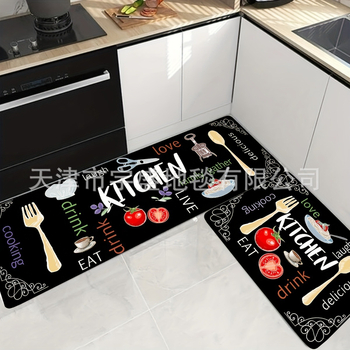 Tarpvalstybinis temu flanelinis grindų kilimėlis amerikietiško stiliaus sutirštintas sugeriantis geros priežiūros pėdų kilimėlis namų apyvokos virtuvės neslystantis kilimėlis