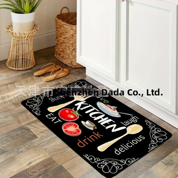 Tarpvalstybinis temu flanelinis grindų kilimėlis amerikietiško stiliaus sutirštintas sugeriantis geros priežiūros pėdų kilimėlis namų apyvokos virtuvės neslystantis kilimėlis