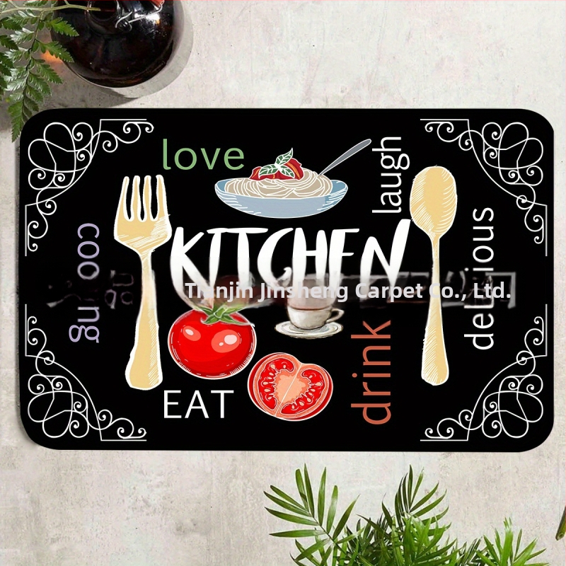 Tarpvalstybinis temu flanelinis grindų kilimėlis amerikietiško stiliaus sutirštintas sugeriantis geros priežiūros pėdų kilimėlis namų apyvokos virtuvės neslystantis kilimėlis