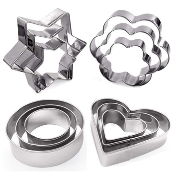 Φόρμα μπισκότων από ανοξείδωτο ατσάλι, σετ 12 τεμαχίων, φόρμα κοπής φρούτων για χριστουγεννιάτικο κέικ, εργαλεία ψησίματος DIY, σετ καλουπιών μπισκότων