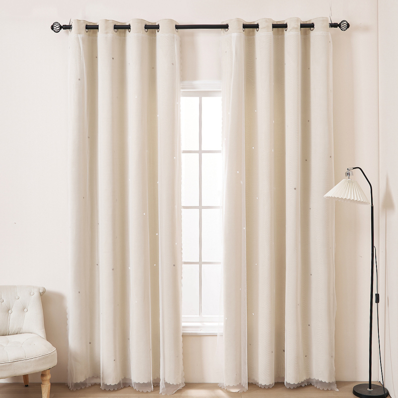 „Amazon“ užsienio tarpvalstybinės marlės užuolaidų šaltinio audinio nėrinių šešėliavimas „Home Star“ užsienio prekybos dvisluoksnės gamyklinės užuolaidos gatavi gaminiai