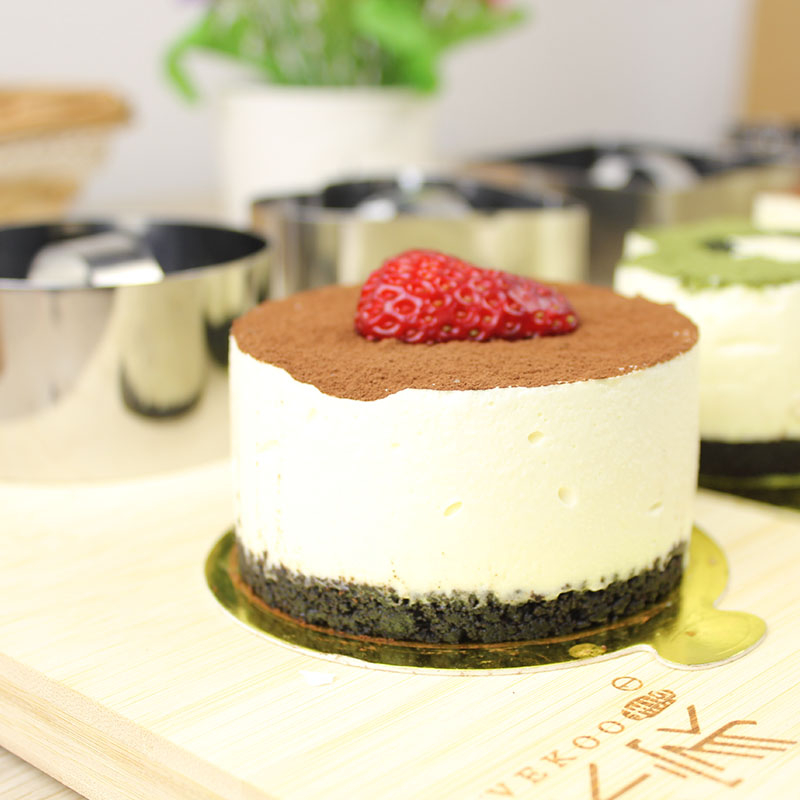 Форма за мус от неръждаема стомана, малка, кръгла, с дъно, сирене, квадратна, с форма на сърце, домашен инструмент за печене