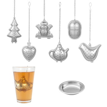 Nerūdijančio plieno pakabinamas puodelio arbatos sietelis modernus arbatos gaminimo artefaktas biuro arbatos čiaupas su specialiu padėklu, įvairių raštų pasirinktinai