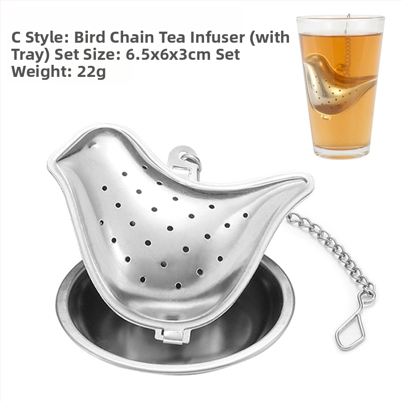 Nerūdijančio plieno pakabinamas puodelio arbatos sietelis modernus arbatos gaminimo artefaktas biuro arbatos čiaupas su specialiu padėklu, įvairių raštų pasirinktinai