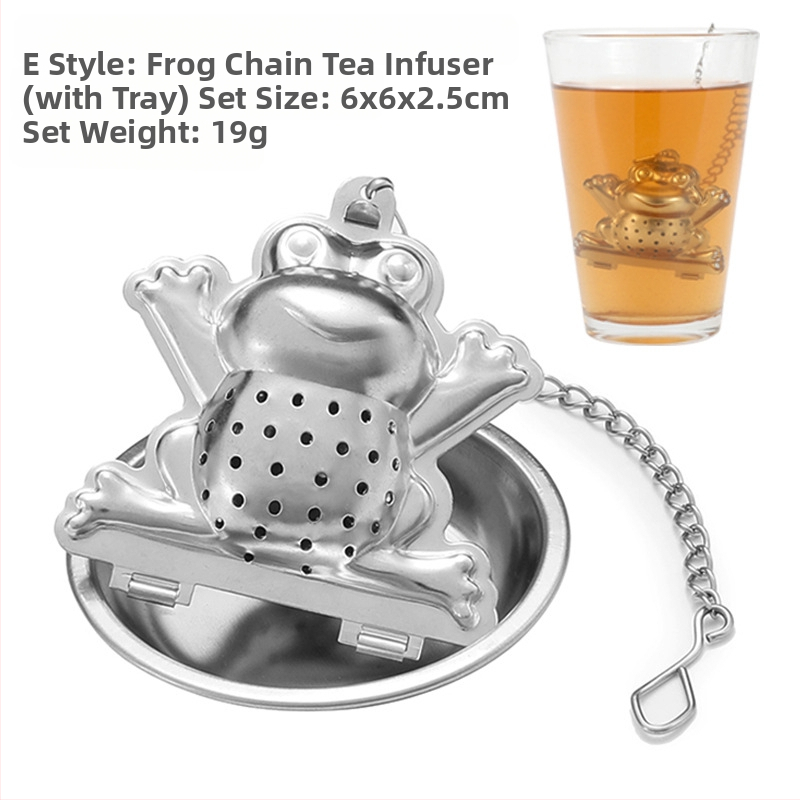 Nerūdijančio plieno pakabinamas puodelio arbatos sietelis modernus arbatos gaminimo artefaktas biuro arbatos čiaupas su specialiu padėklu, įvairių raštų pasirinktinai