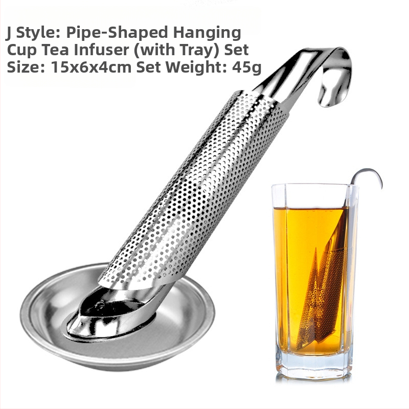 Nerūdijančio plieno pakabinamas puodelio arbatos sietelis modernus arbatos gaminimo artefaktas biuro arbatos čiaupas su specialiu padėklu, įvairių raštų pasirinktinai