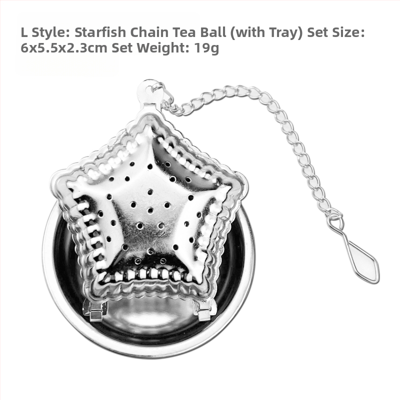 Nerūdijančio plieno pakabinamas puodelio arbatos sietelis modernus arbatos gaminimo artefaktas biuro arbatos čiaupas su specialiu padėklu, įvairių raštų pasirinktinai