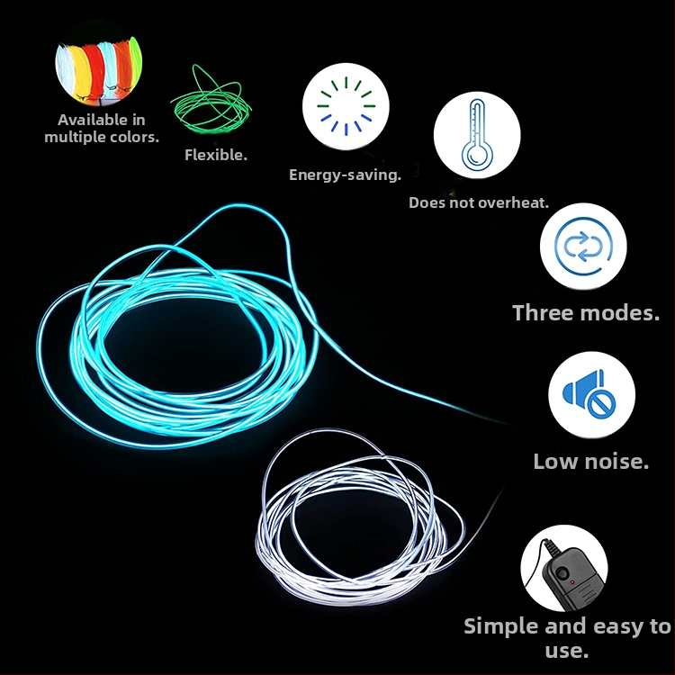 Светлинна линия светлина ръчно изработена светлина „направи си сам“ неонова светлина материал модел мини LED светлина тел тънка желязна тел студена светлина въже светлина