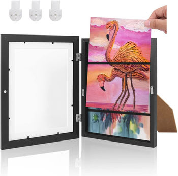 Ξύλινη Κορνίζα Διασυνοριακής Χρήσης Ξύλινο Κουτί Αποθήκευσης Ελαιογραφίας για Παιδιά, Παιδική Κορνίζα Φωτογραφιών με Αναδιπλούμενη Κορνίζα Τέχνης