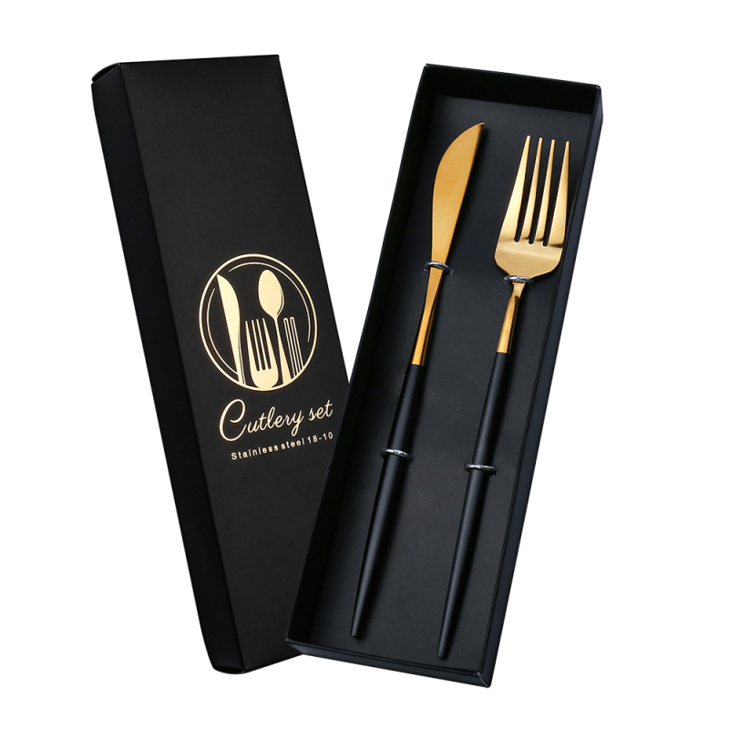 V formos nerūdijančio plieno stalo įrankių rinkinys, portugališkas peilis, šakutė ir šaukštas, keturių dalių, auksinis peilis ir šakutė, vakarietiško stiliaus stalo įrankiai, tinkantys dovanai.